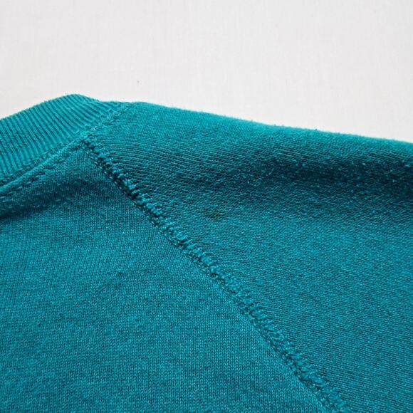 Vintage Blank Tultex Sweatshirt Teal Classic 90s Made in USA X-Large XL Crewneck - Picture 7 of 9